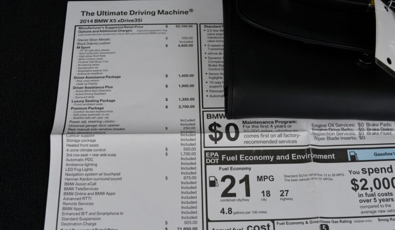 2014 BMW X5 XDRIVE35I MSPORT 3RD ROW SEAT full
