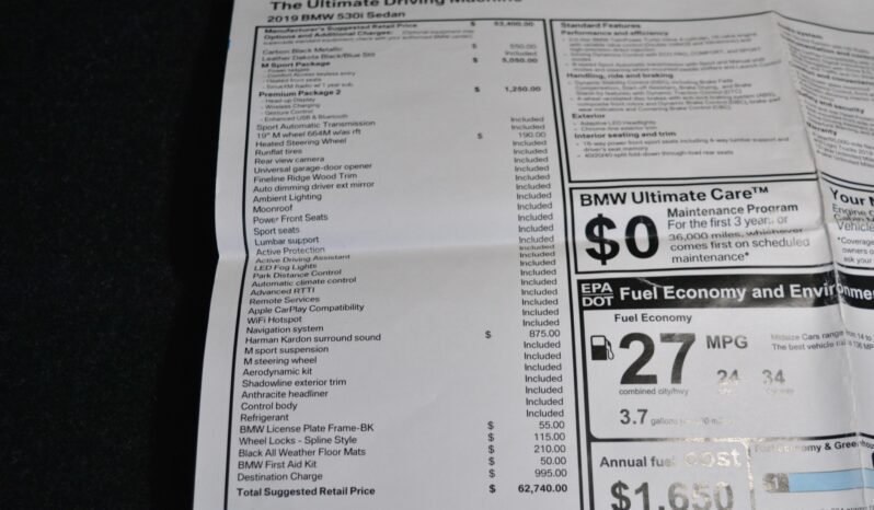 2019 BMW 530I M SPORT PREMIUM PKG 2 full