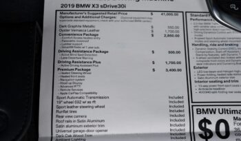 2019 BMW X3 SDRIVE30I PREMIUM PACKAGE ACC full