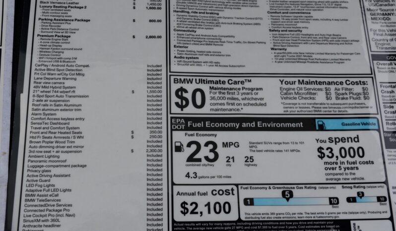 2021 BMW X5 XDRIVE40I 3RD ROW SEAT full